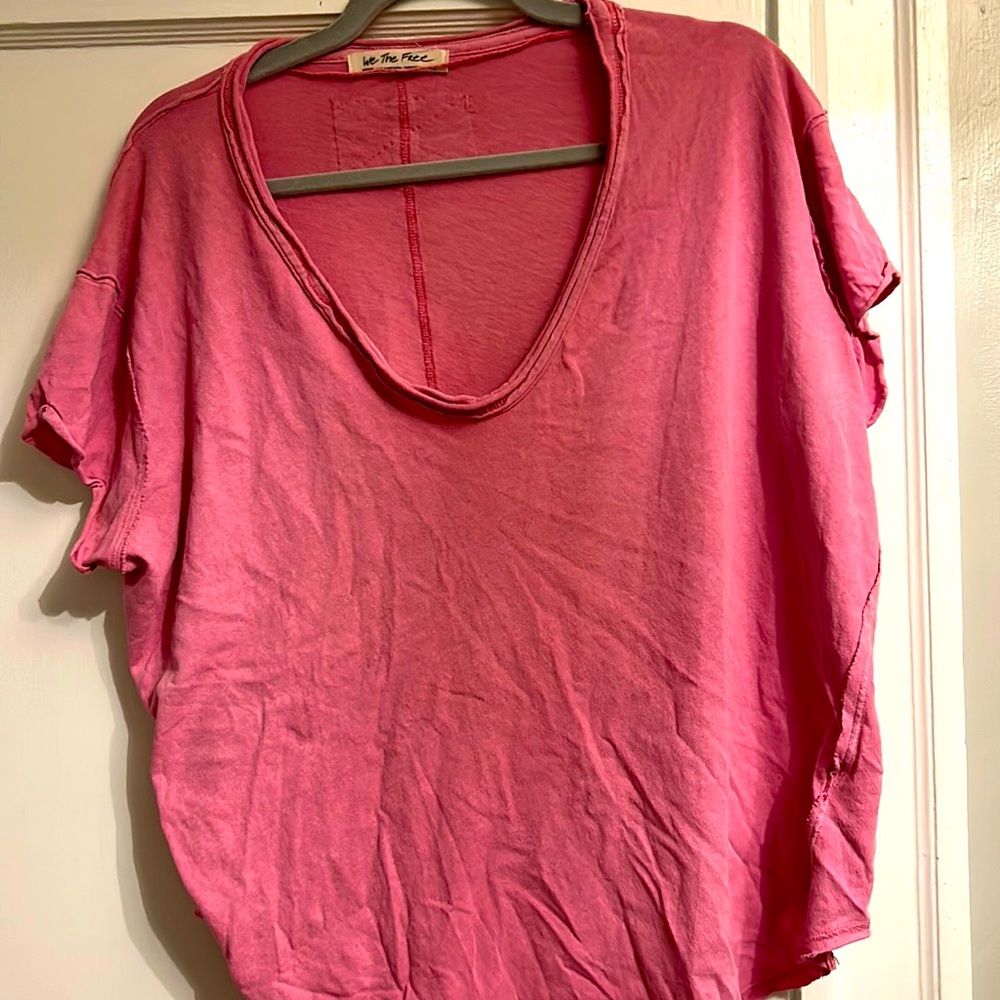 Free people pink oversized short sleeve medium